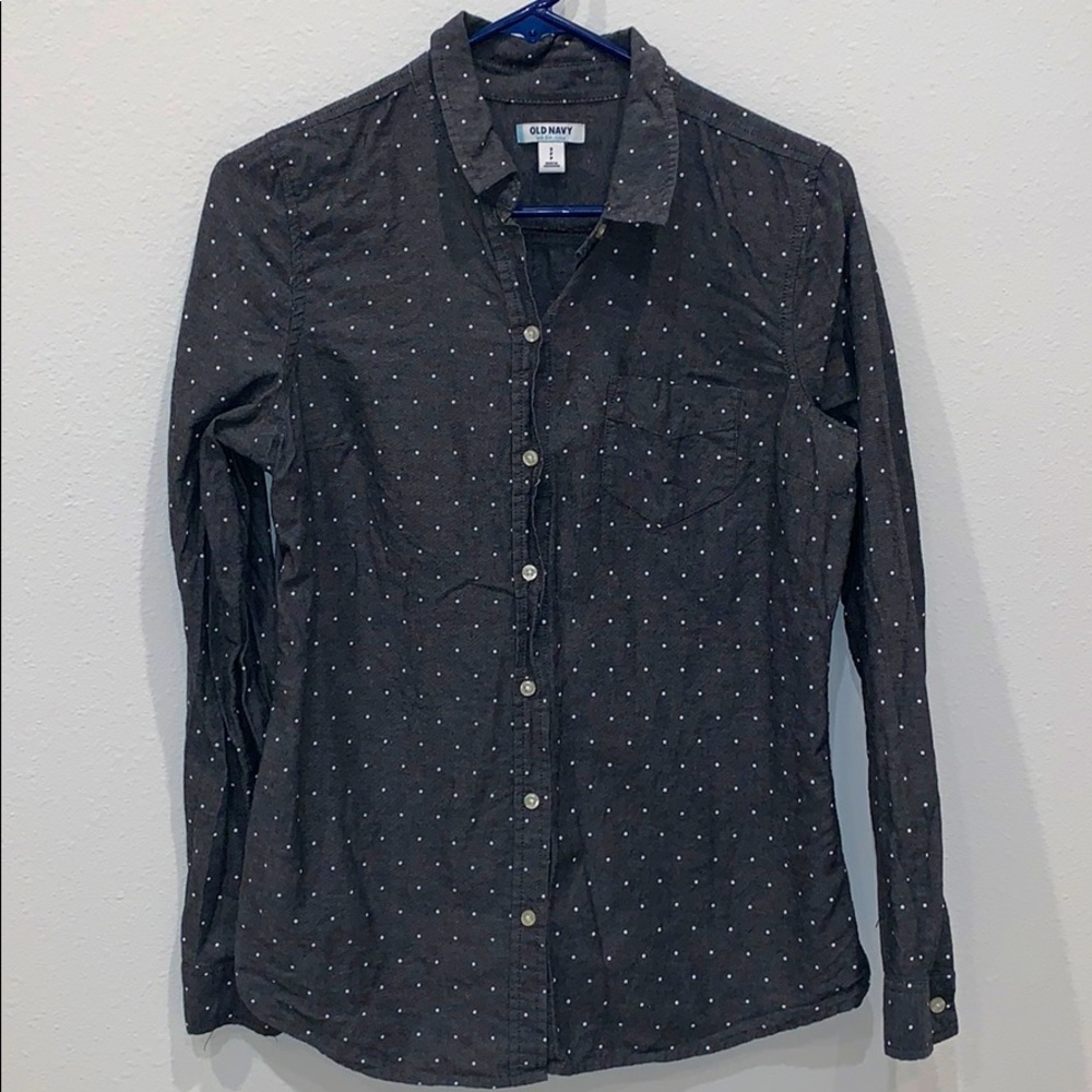 Polka dot Button down ⚪️🔵